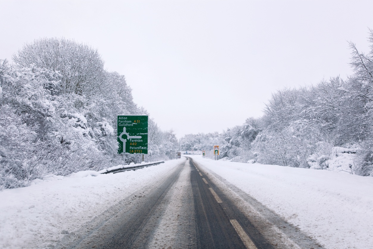 A31 covered in snow